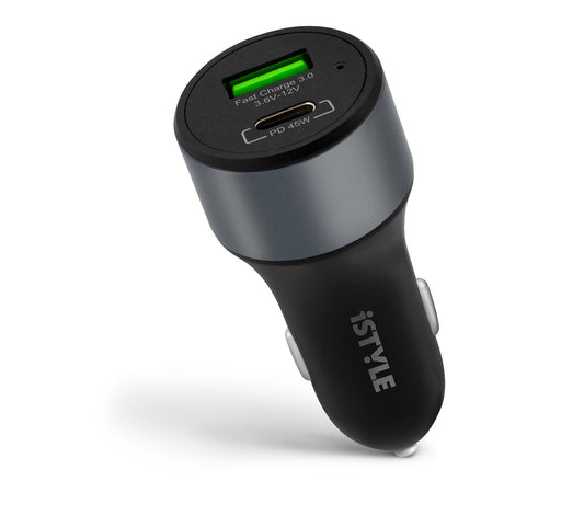 Nabíjecí adaptér do auta iSTYLE 45W PD - vesmírně černý - iSTYLE CZ