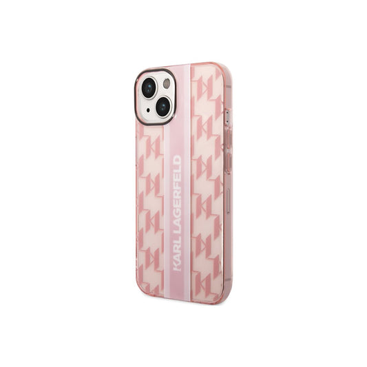 Kryt pro iPhone 14 Plus Karl Lagerfeld Monogram Vertical Stripe - růžový - iSTYLE CZ