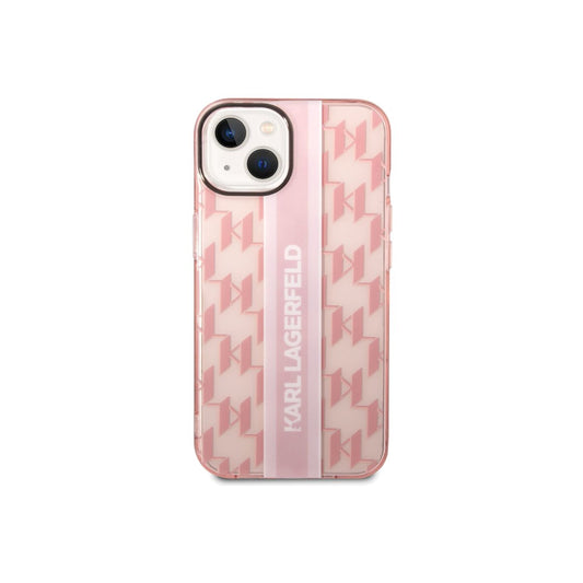 Kryt pro iPhone 14 Plus Karl Lagerfeld Monogram Vertical Stripe - růžový - iSTYLE CZ