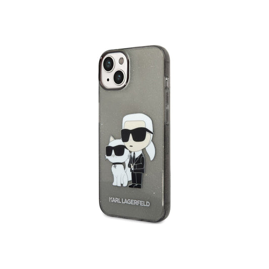 Kryt pro iPhone 14 Plus Karl Lagerfeld IML Glitter Karl and Choupette NFT - černý - iSTYLE CZ