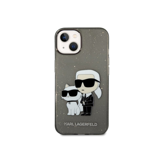 Kryt pro iPhone 14 Plus Karl Lagerfeld IML Glitter Karl and Choupette NFT - černý - iSTYLE CZ