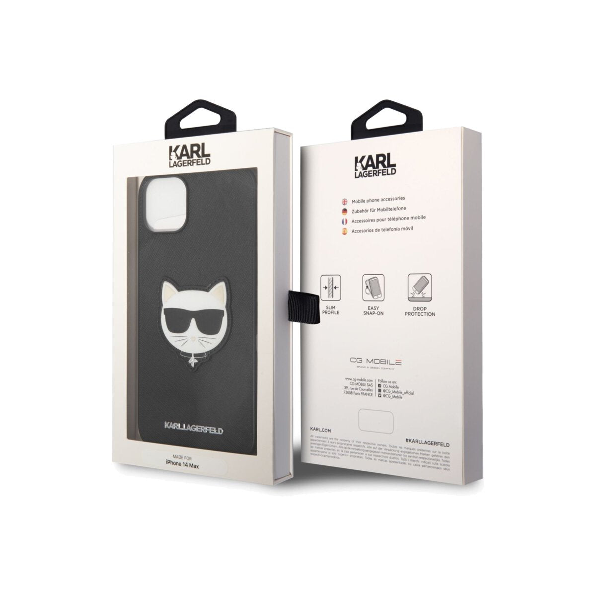 Kryt pro iPhone 14 Plus Karl Lagerfeld Saffiano Choupette Head - černý - iSTYLE CZ