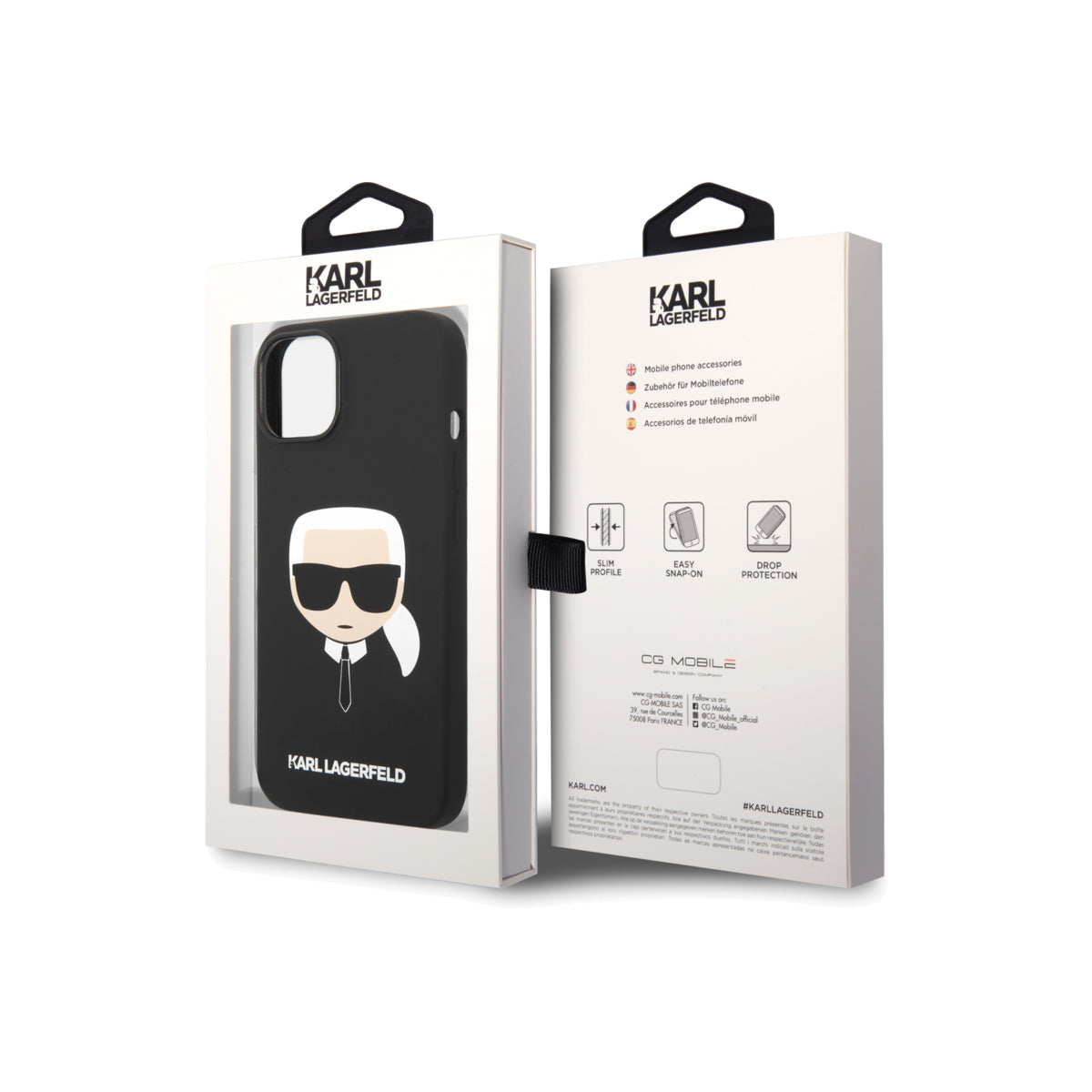 Kryt pro iPhone 14 Plus Karl Lagerfeld Liquid Silicone Karl Head - černý - iSTYLE CZ
