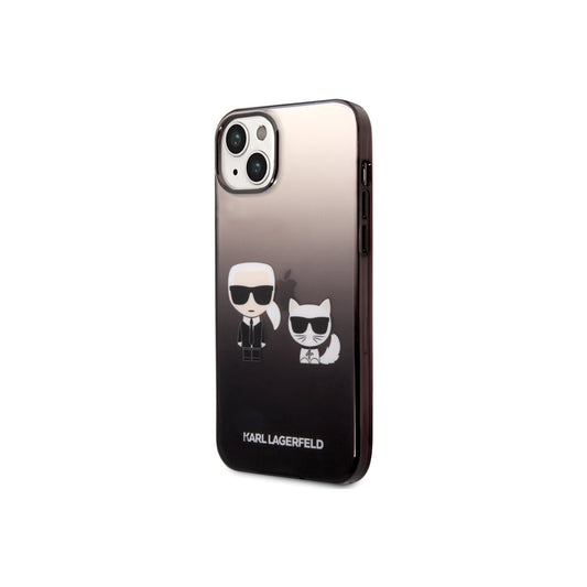 Kryt pro iPhone 14 Plus Karl Lagerfeld Gradient Karl and Choupette - černý - iSTYLE CZ