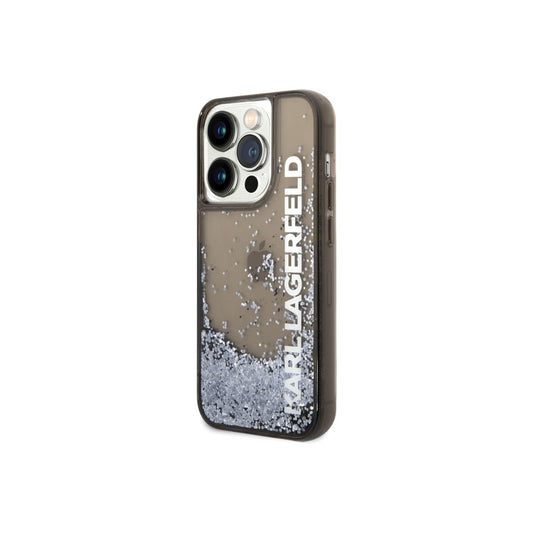 Kryt pro iPhone 14 Pro Max Karl Lagerfeld Translucent Liquid Glitter - černý - iSTYLE CZ