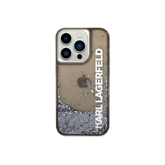 Kryt pro iPhone 14 Pro Max Karl Lagerfeld Translucent Liquid Glitter - černý - iSTYLE CZ