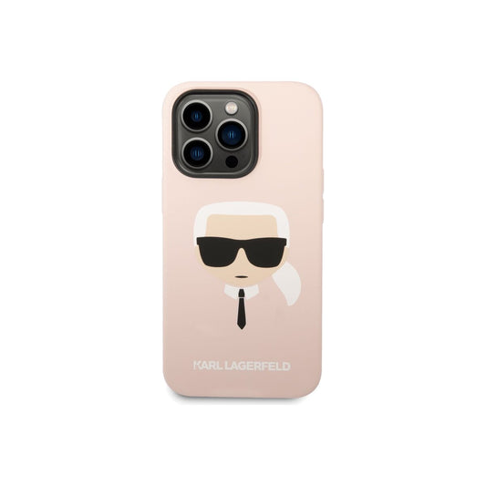 Kryt pro iPhone 14 Pro Max Karl Lagerfeld Silicone Karl Head - růžový - iSTYLE CZ