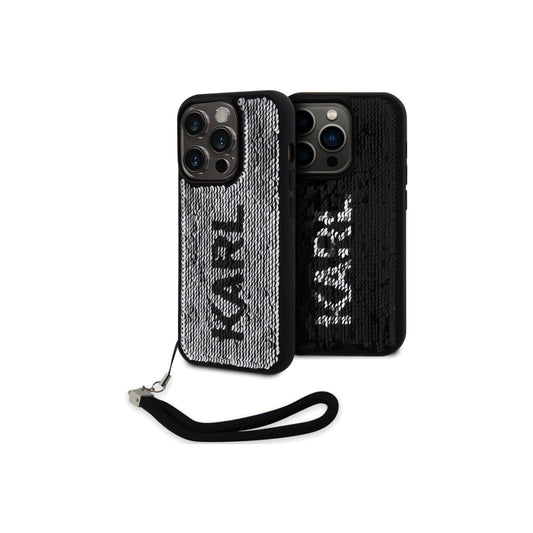Kryt pro iPhone 15 Pro Karl Lagerfeld Sequins Reversible - stříbrný - iSTYLE CZ