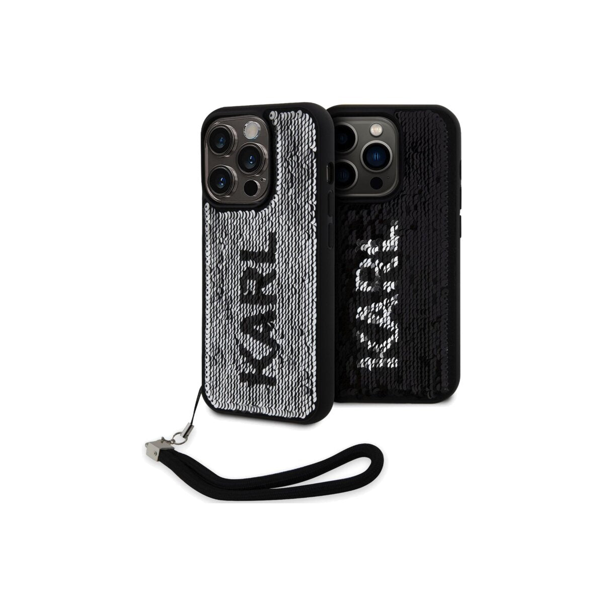 Kryt pro iPhone 15 Pro Max Karl Lagerfeld Sequins Reversible - stříbrný - iSTYLE CZ