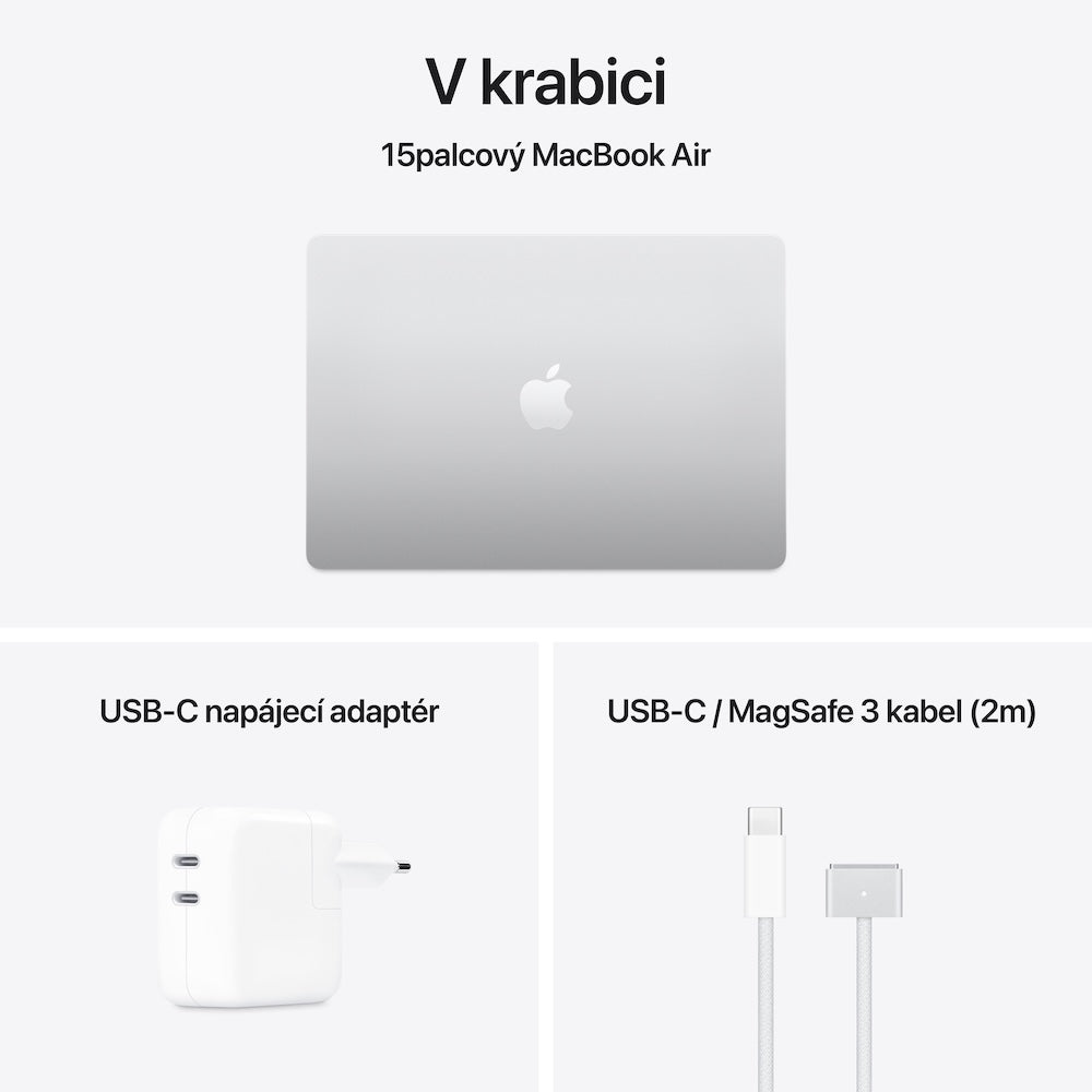 MacBook Air 15,3", Apple M4 10jádrové CPU, 10jádrové GPU, 16GB, 512GB SSD, CZ - stříbrný (otevřený) - iSTYLE CZ