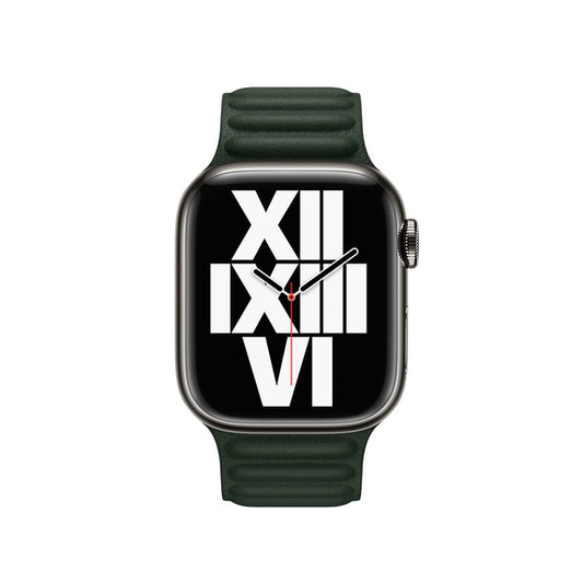 Apple Watch řemínek 38/40/41 mm sekvojově zelený kožený tah – M/L - iSTYLE CZ