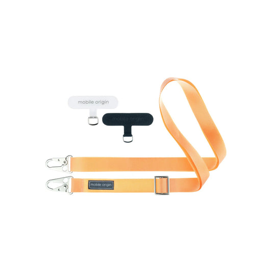 25mm popruh na telefon Mobile Origin Lanyard rope 84 - 165cm - světle oranžový - iSTYLE CZ