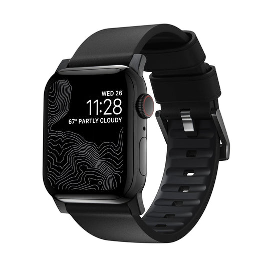 Řemínek pro Apple Watch 42/44/45/49 mm Nomad Active Strap Pro - černý s černou přezkou - iSTYLE CZ