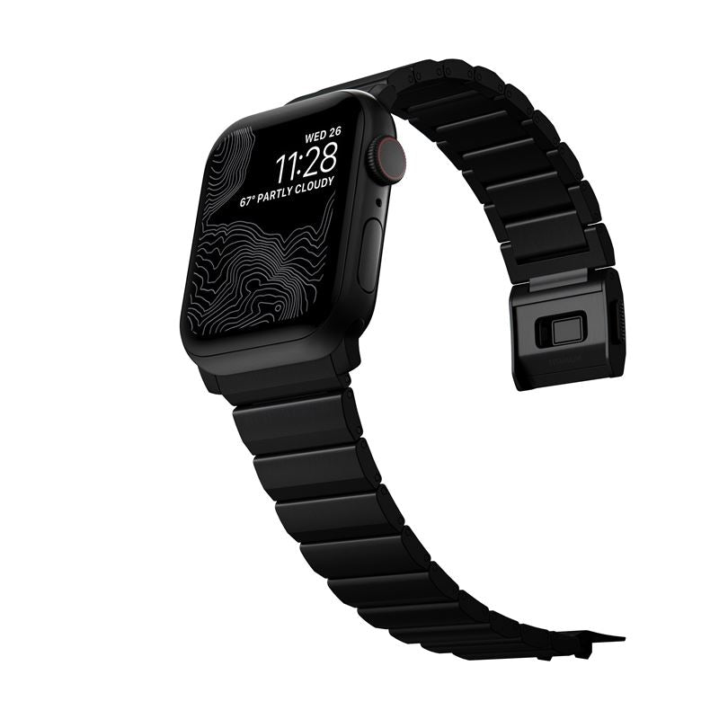 Titanový řemínek pro Apple Watch 42/44/45/49 mm Nomad Titanium - černý - iSTYLE CZ