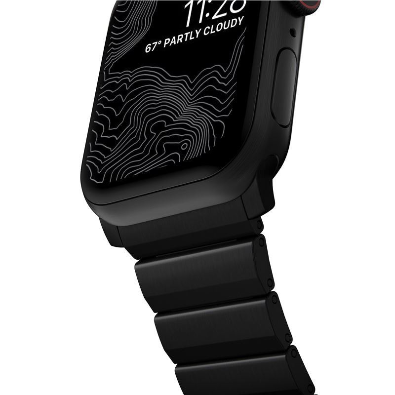 Titanový řemínek pro Apple Watch 42/44/45/49 mm Nomad Titanium - černý - iSTYLE CZ