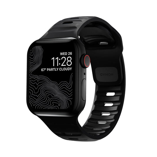 Řemínek na Apple Watch 44/42/45/49 mm Nomad Sport Strap vel. M/L - černý - iSTYLE CZ