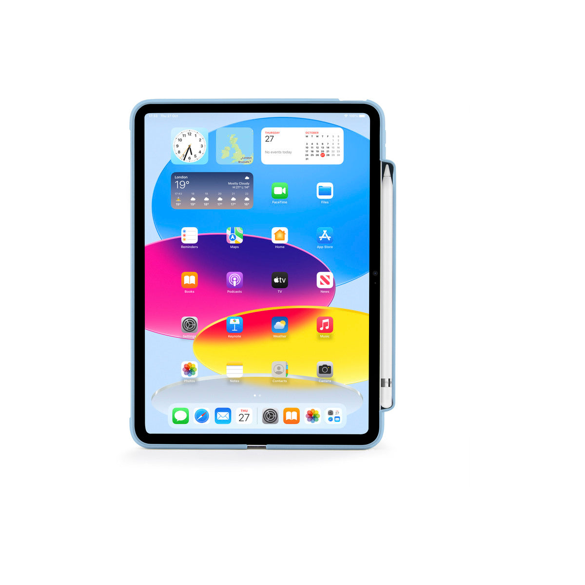 Pouzdro pro iPad 10,9" 2022 Pipetto Origami No3 Pencil Case - světle modré - iSTYLE CZ