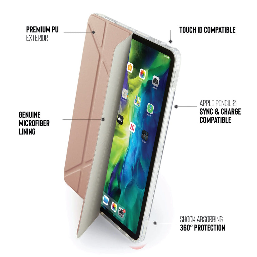 Pouzdro Pipetto na iPad Air 4 10.9 Metallic Origami - růžově zlaté - iSTYLE CZ