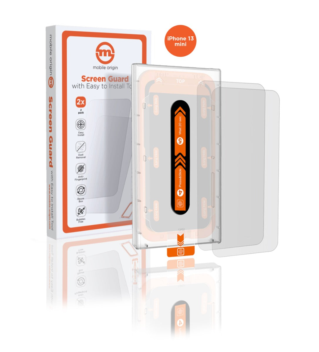 2 kusy ochranného skla pro iPhone 13 mini Mobile Origin Screen Guard - iSTYLE CZ