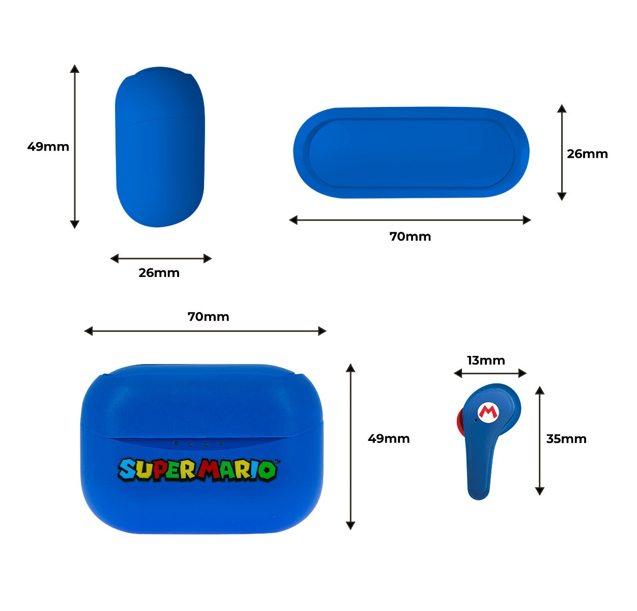 Dětská bezdrátová sluchátka OTL TWS Super Mario Blue - iSTYLE CZ