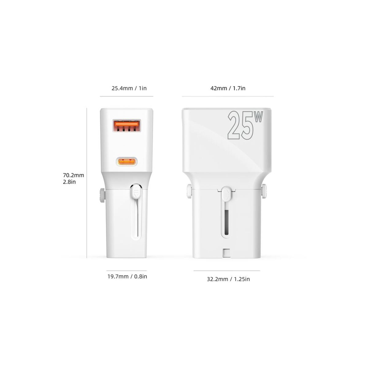 25W Cestovní adaptér Mobile Origin Travel Adapter - bílý - iSTYLE CZ