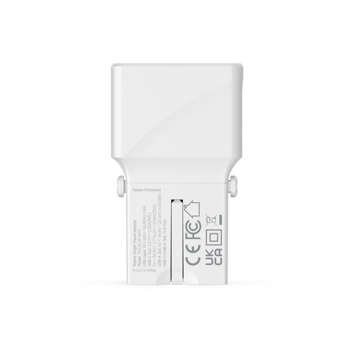 25W Cestovní adaptér Mobile Origin Travel Adapter - bílý - iSTYLE CZ