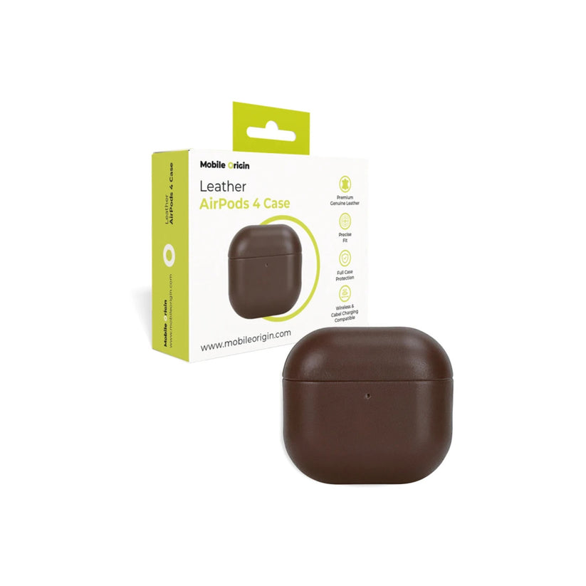 Kožené pouzdro pro AirPods 4 Mobile Origin Leather Case - hnědé