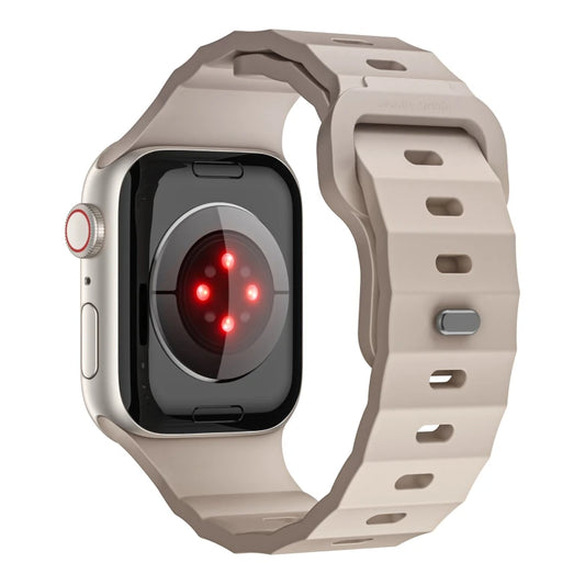 Řemínek pro Apple Watch 44/45/46/49 mm Mobile Origin FKM Strap s kovovým zapínáním - béžový - iSTYLE.cz