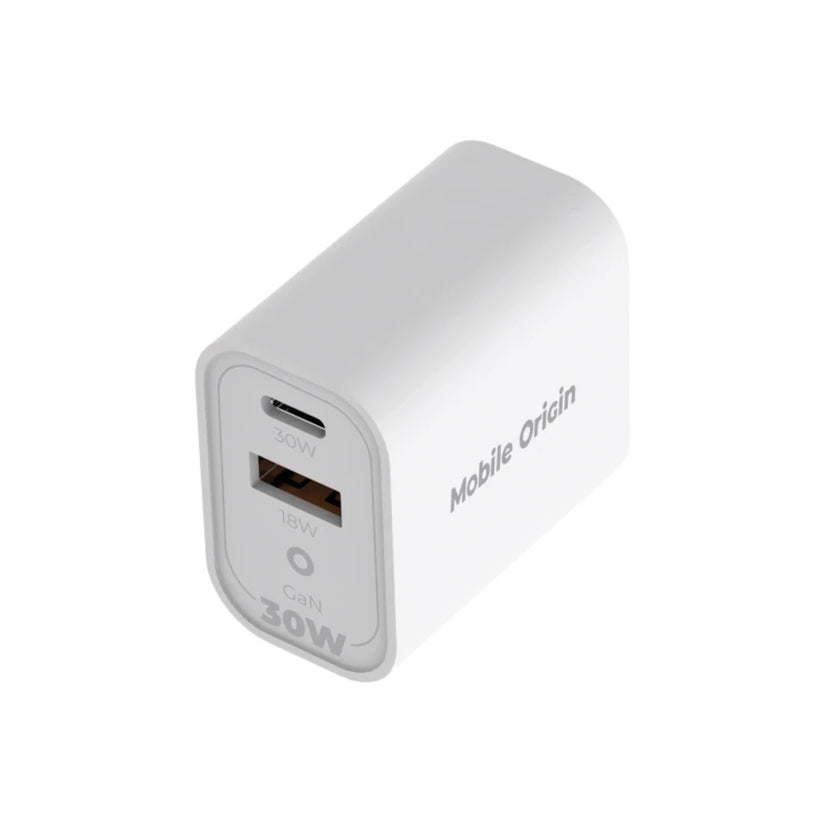 30W univerzální cestovní adaptér Mobile Origin GaN MO14 - bílý - iSTYLE CZ