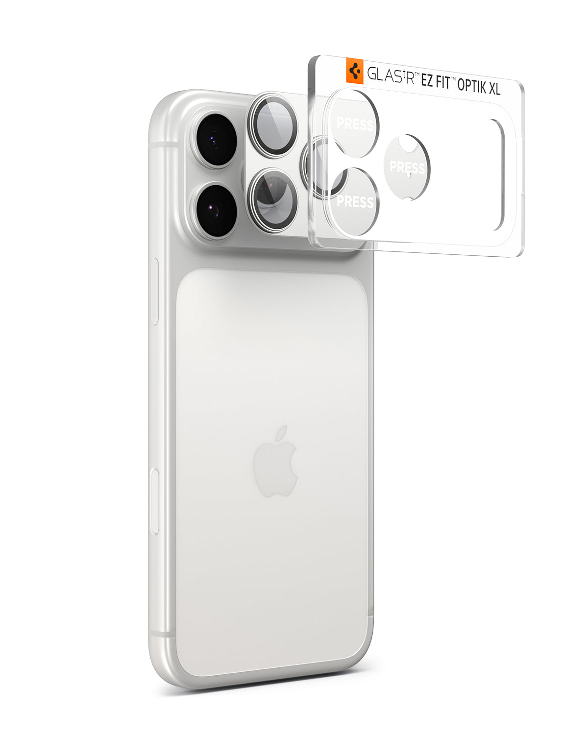 Sklo na fotoaparát pro iPhone 17 Pro Spigen Glass tR EZ Fit Optik Pro XL - bílé