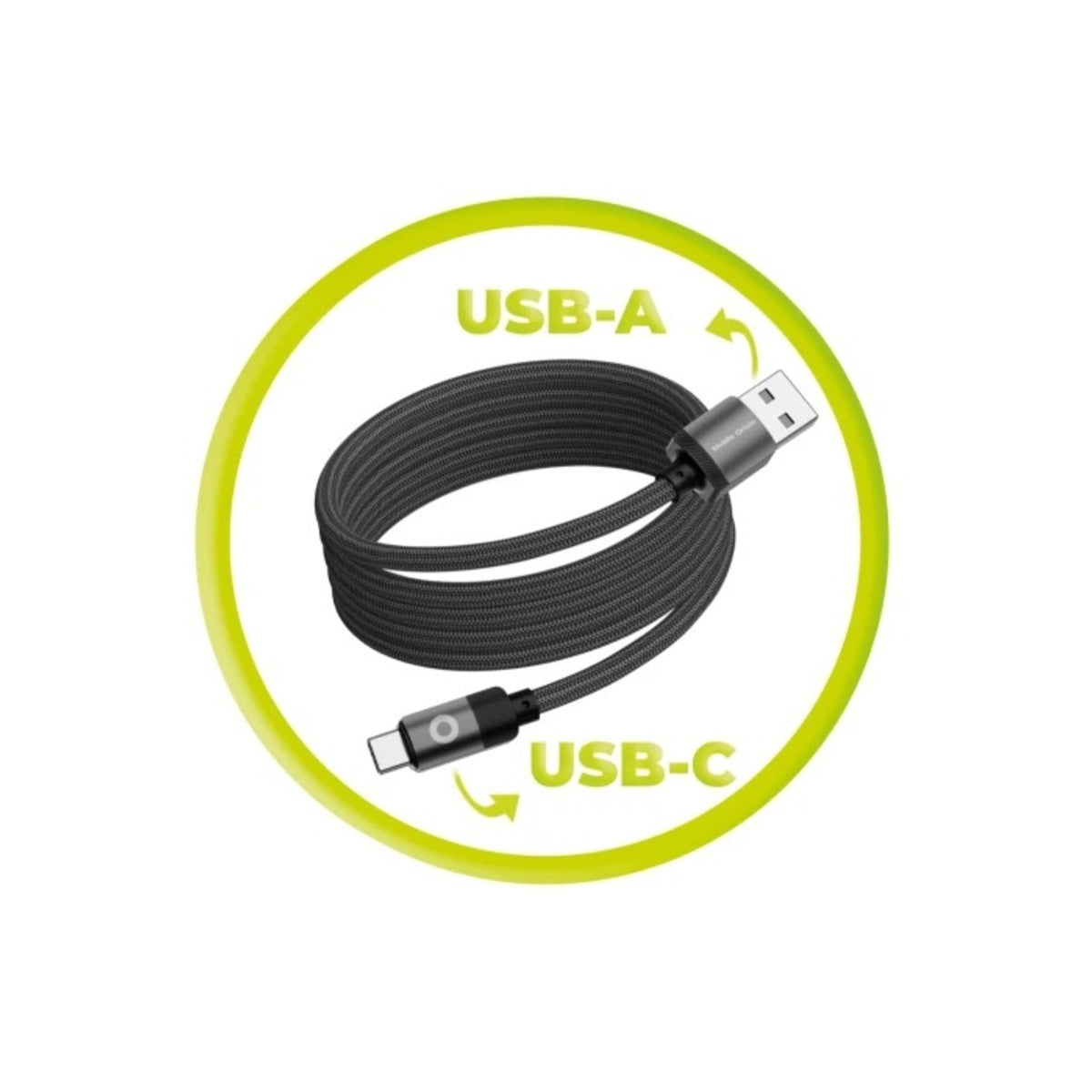 Magnetický 27W nabíjecí kabel Mobile Origin Original Cable USB-A / USB-C 1m - černý - iSTYLE CZ
