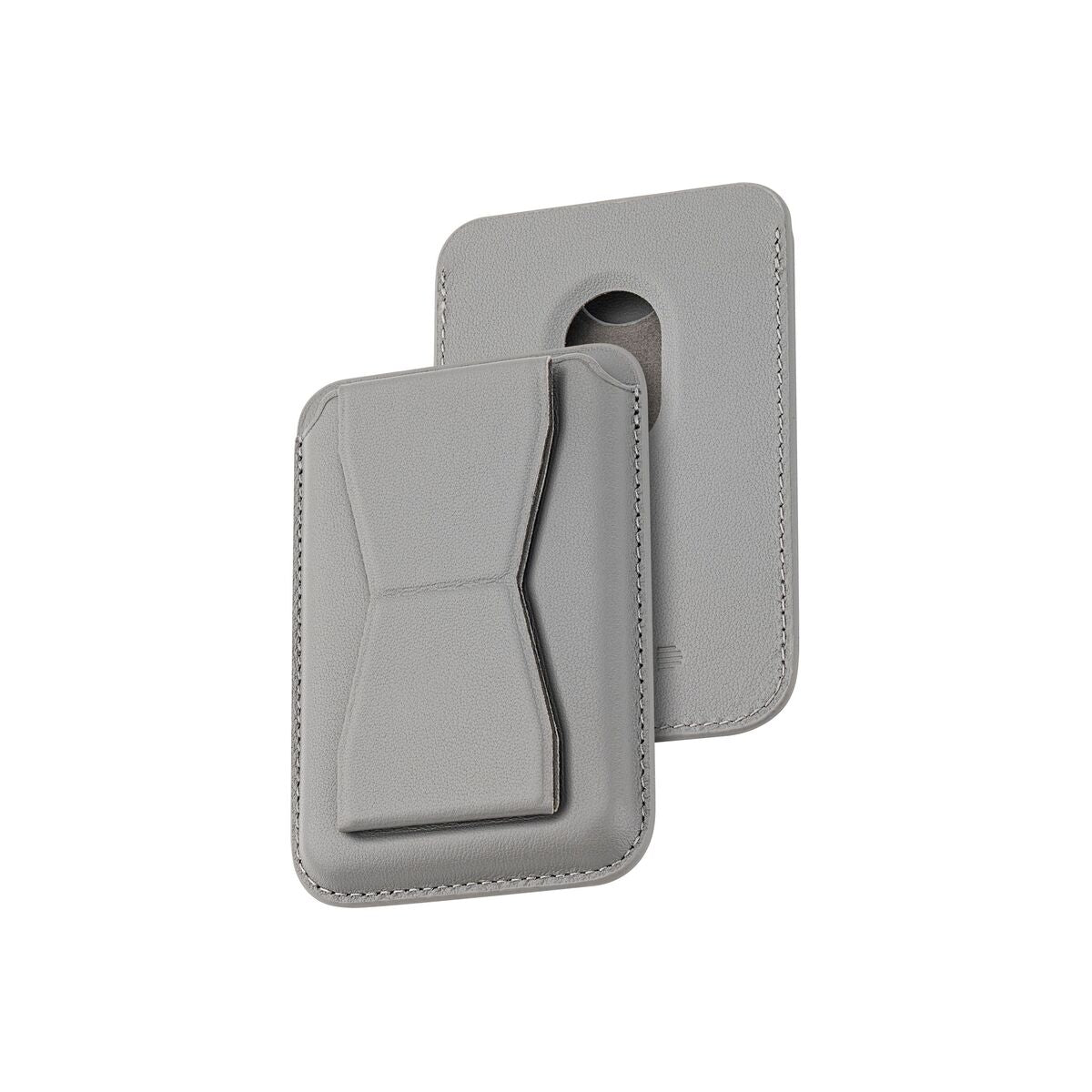 Kožená MagSafe peněženka Dviced s podstavcem – šedá - iSTYLE CZ