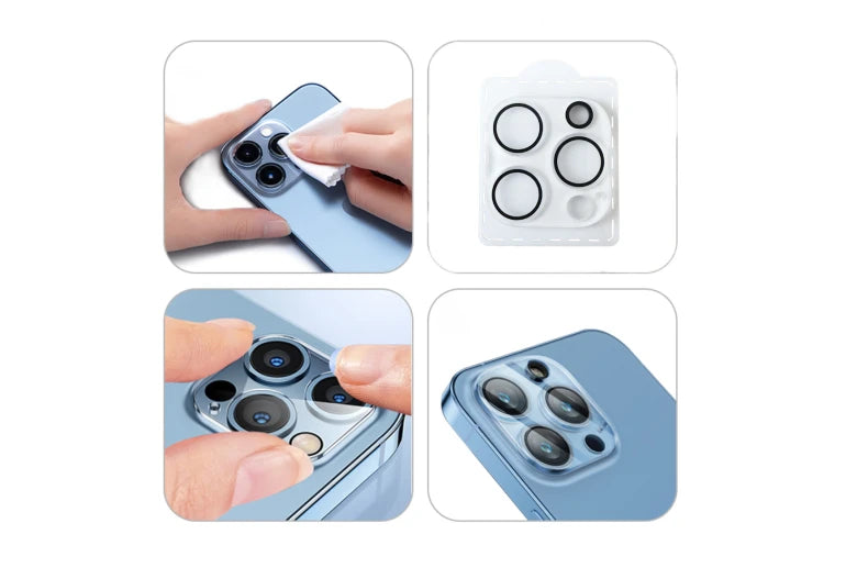 Sklo na fotoaparát pro iPhone 15 Pro / 15 Pro Max Mobile Origin Easy Lens Full Cover - průhledné - iSTYLE.cz