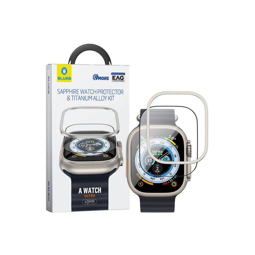 Safírové sklo s titanovým rámem pro Apple Watch Ultra Blueo - iSTYLE CZ