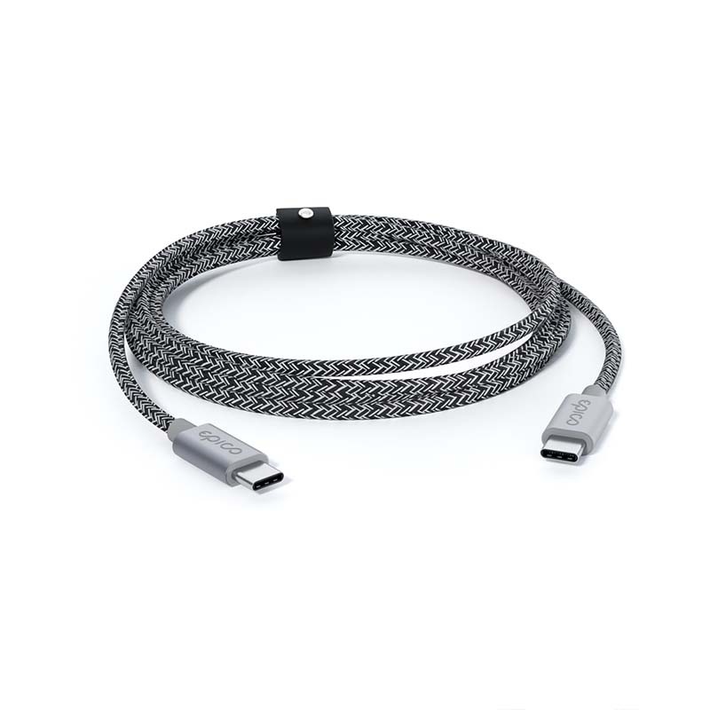 Opletený kabel USB-C na USB-C 1,2 m Epico - vesmírně šedý - iSTYLE CZ