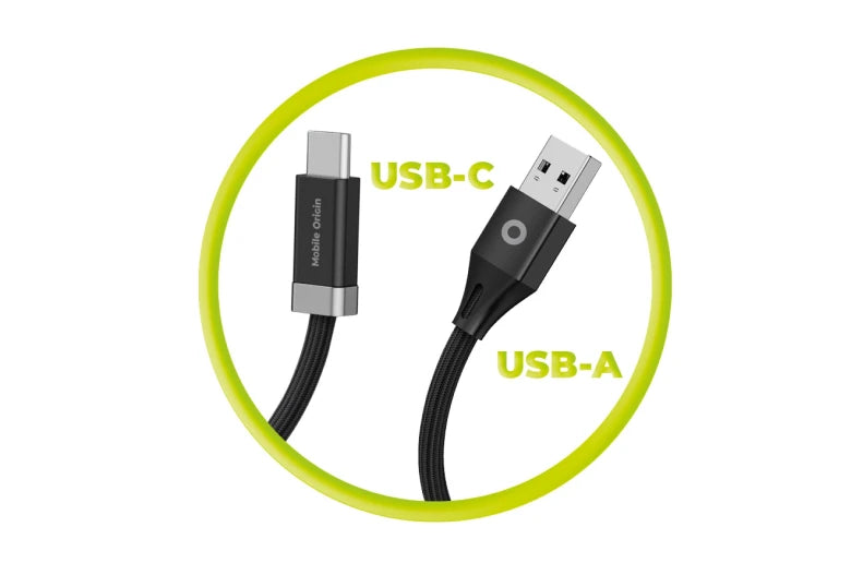 27W USB-C kabel USB-C/USB-A 1,5 m Mobile Origin CB6