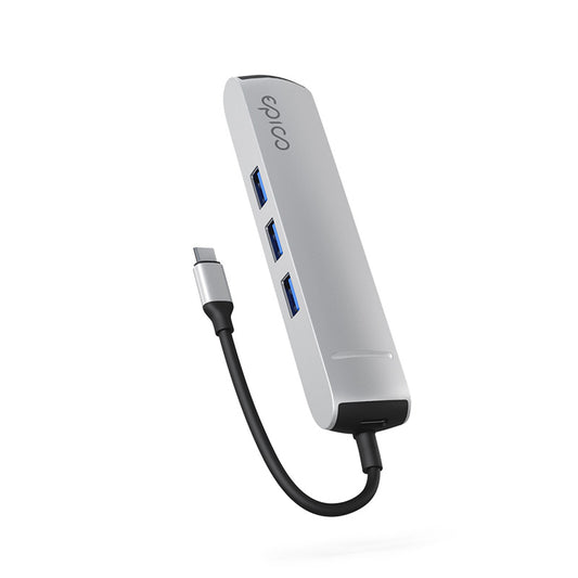 Hliníkový USB-C hub 6v1 Epico s podporou 8K - stříbrný - iSTYLE CZ