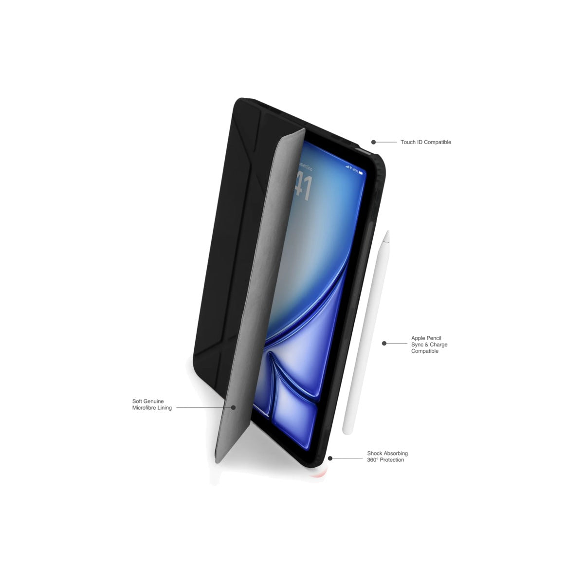 Kryt na iPad Air 13" Pipetto Origami No1 Original Case - černý - iSTYLE CZ