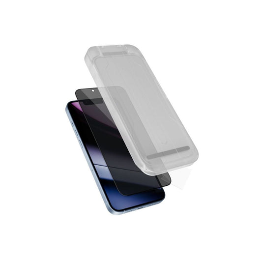 Dvakrát tvrzené sklo pro iPhone 13/13 Pro/14/16e Epico Privacy Glass 3D