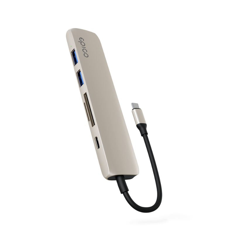 Hub Epico 6in1 Aluminium 8K s USB-C konektorem - hvězdně bílý