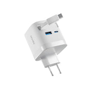 EPICO ULTRABOOST RETRACTABLE GAN 65W SÍŤOVÝ ADAPTÉR EA65C | SE ZABUDOVANÝM KABELEM | BÍLÁ | TŘI VÝSTUPY - iSTYLE.cz