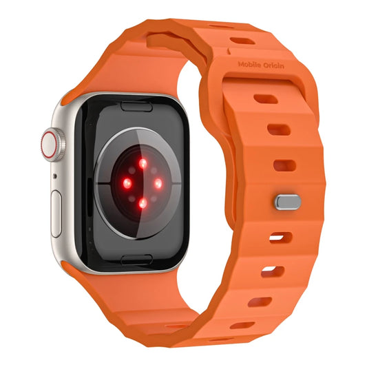 Řemínek pro Apple Watch 44/45/46/49 mm Mobile Origin FKM Strap s kovovým zapínáním - oranžový