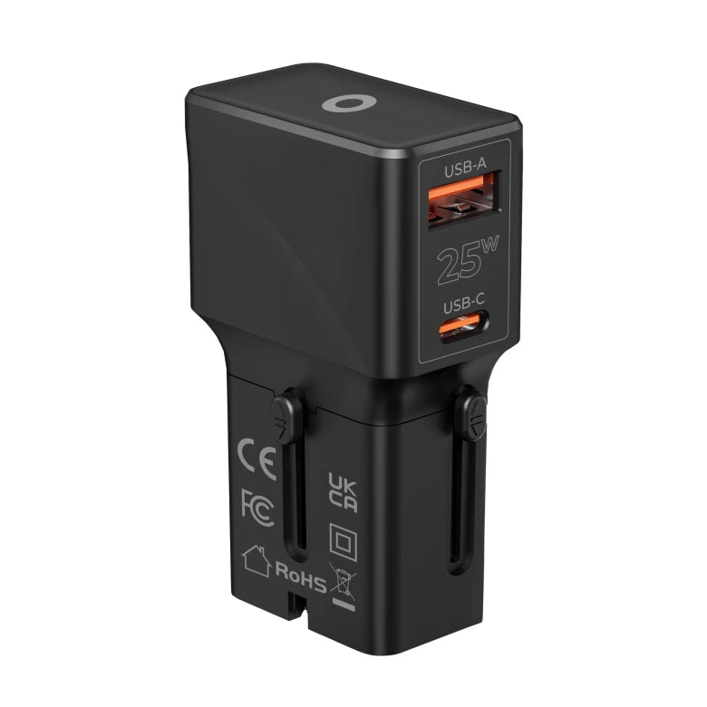25W cestovní adaptér Mobile Origin Travel Adapter - černý