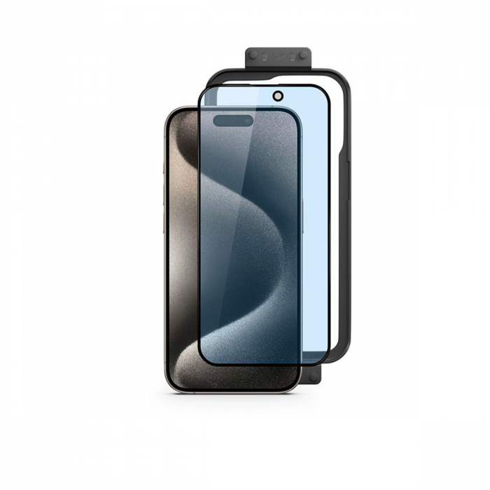 Ochranné sklo na iPhone 15 Pro Max iSTYLE 3D+ GLASS s ochranou proti modrému světlu