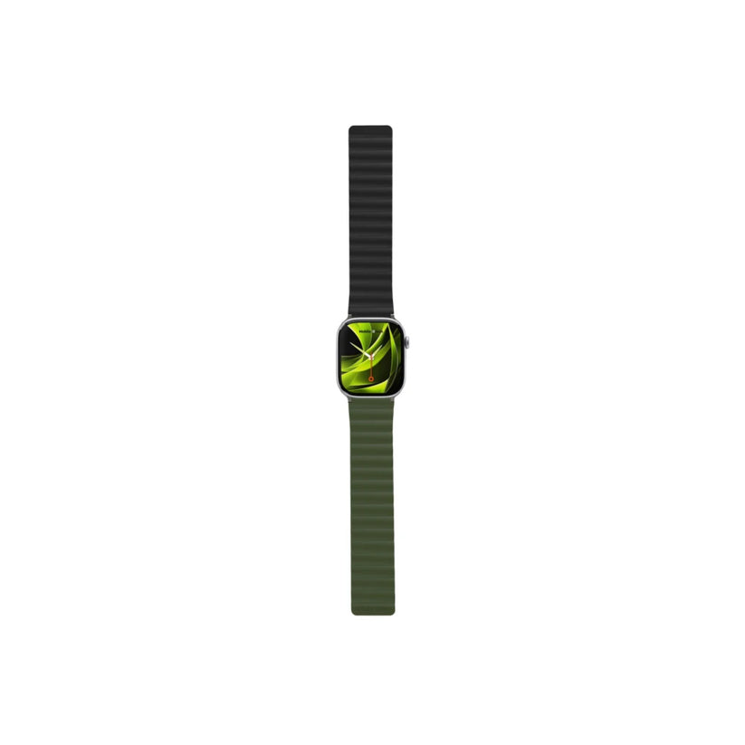 Řemínek pro Apple Watch 42/44/45/49 mm Mobile Magnetic Strap II - zelený/černý - iSTYLE CZ