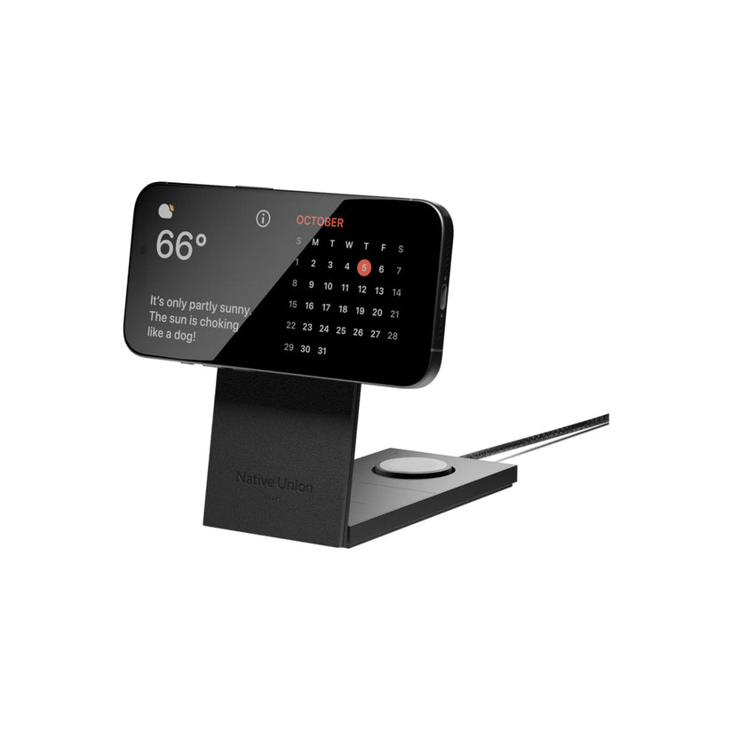 Bezdrátová nabíječka Native Union Rise 3-in-1 Qi2 - černá - iSTYLE CZ
