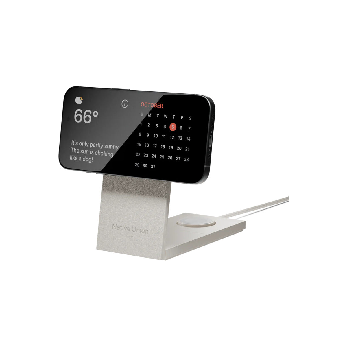 Bezdrátová nabíječka Native Union Rise 3-in-1 Qi2 - stříbrná - iSTYLE CZ