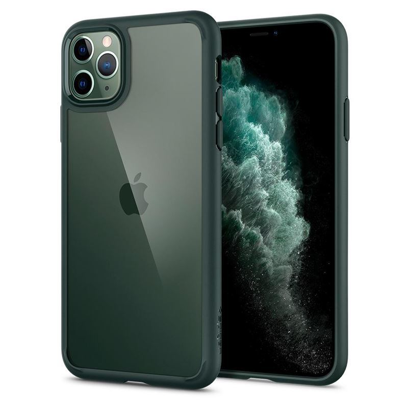 Ochranný kryt na iPhone 11 Pro Spigen Ultra Hybrid - tmavě zelený