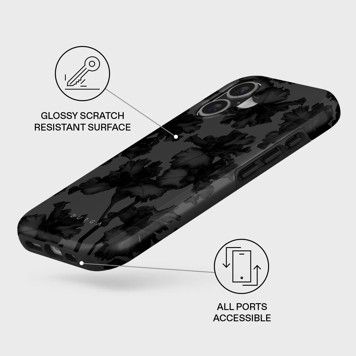 Kryt pro iPhone 17 Burga Nocturnal Tough MagSafe Case - květinový tmavý - iSTYLE CZ