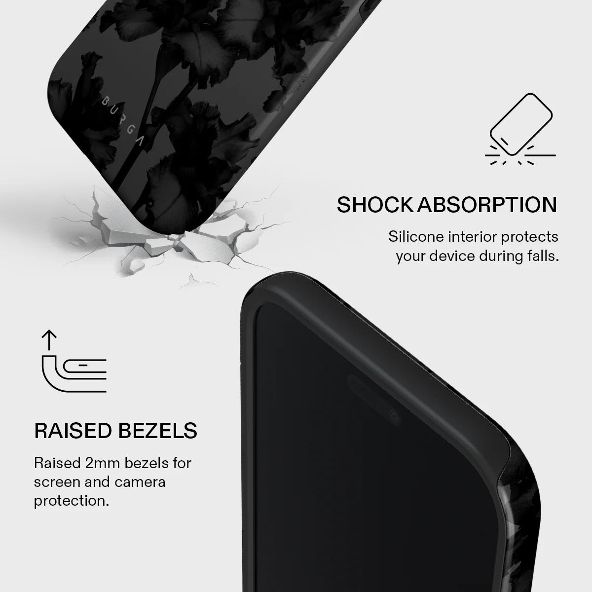 Kryt pro iPhone Air Burga Nocturnal Tough MagSafe Case - květinový tmavý - iSTYLE CZ
